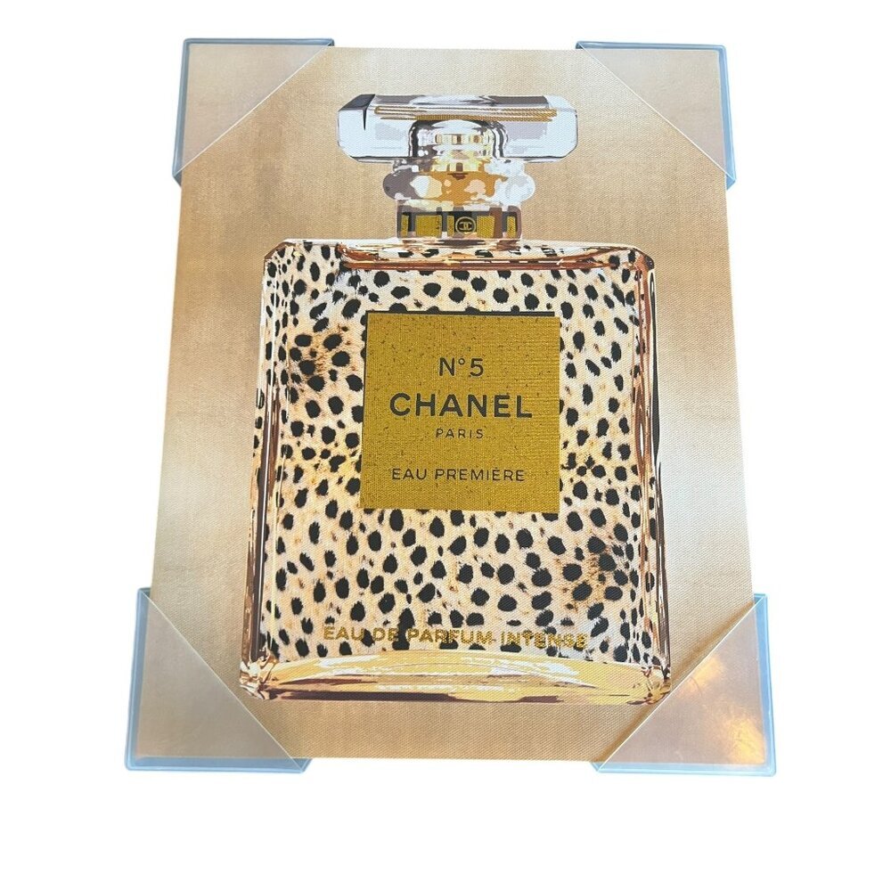 CHANEL No. 5 CHEETAH PRINT PERFUME BOTTLE CANVAS PICTURE